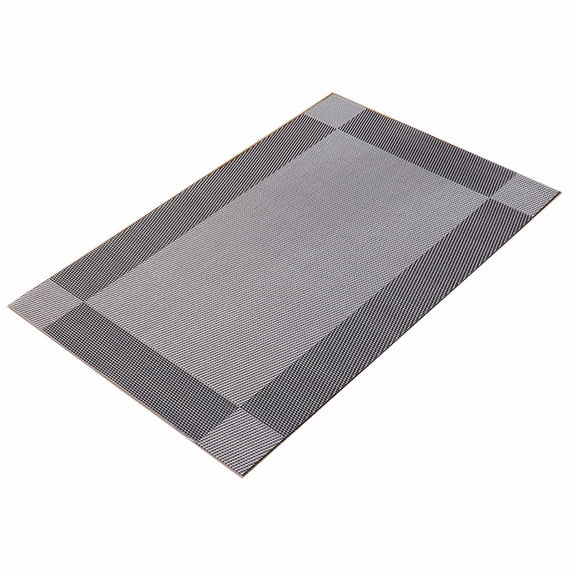 Heat Resistant Place Mat,Rectangular Dining Table Mat,Non-Slip Washable Table Mat,Plastic Placemats for Dining Table,Stain Resistant Kitchen Table Placemats,Easy to Clean,17.7x11.8 inch(Grey3)