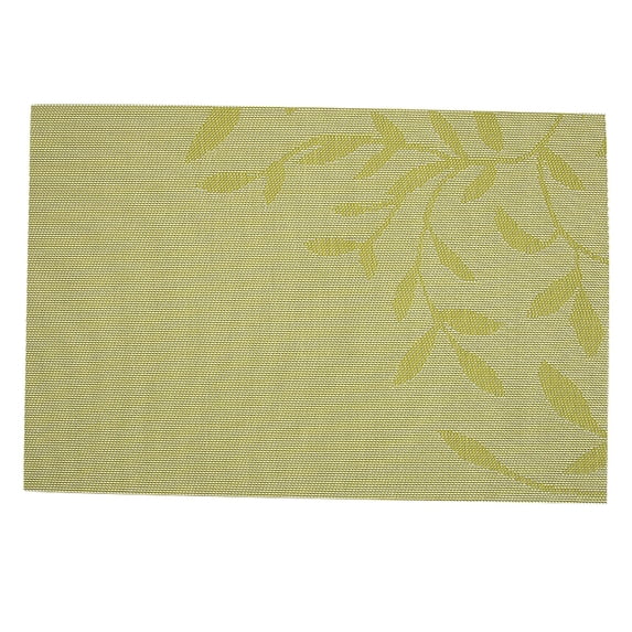 Heat Resistant Placemats, Cloth Washable Farmhouse Dining Table Mats, Woven Non Slip Placemat, for Indoors & Outdoors, Easy to Clean, Stain Resistant Kitchen Table Placemats, PVC Insulation,Green