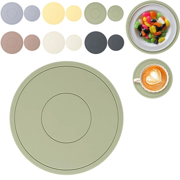 Heat Resistant Placemats TASTAN Heat-Resistant Silicone Placemat Set - Non-Slip Table Protector Mats for Hot Pots & Cups, Multi-Size Insulated Coasters for Kitchen Countertop Safety, F