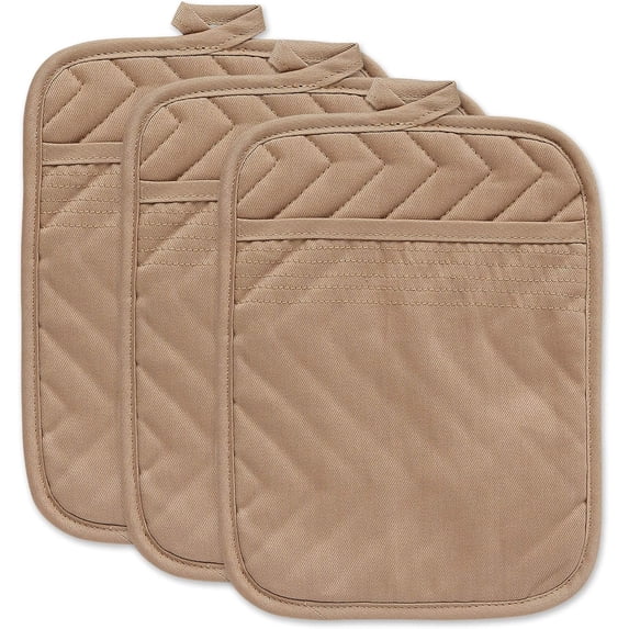 Heat Resistant Quilted Cotton Pot Holder with Pocket, Kitchen Pocket Pot Holder Cotton Heat Resistant Potholder Coffee Coaster Kitchen Hot Pad Oven Mitts Hot Pads Trivet, 7x9 in, 3 Pack