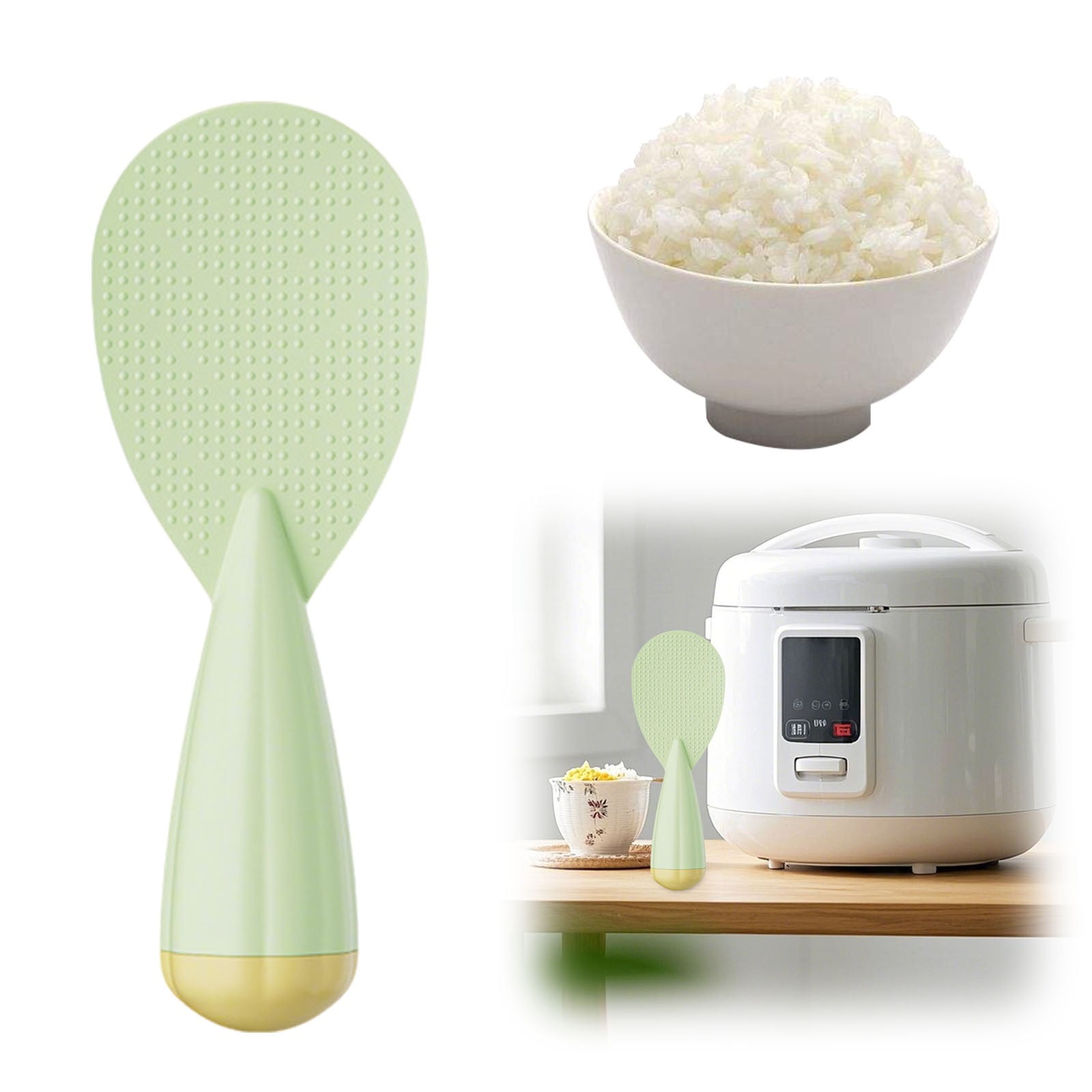 Heat Resistant Rice Spoon - Standing Rice Scooper with Non-Stick ...