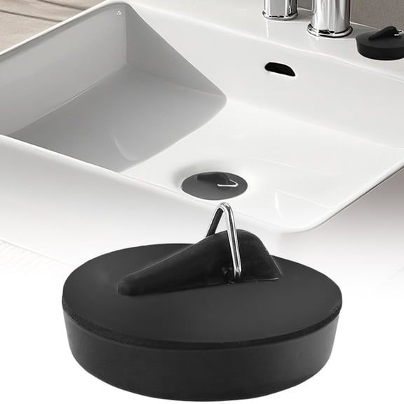 Heat-Resistant Rubber Kitchen Sink Drain Stopper, Universal Fit Plug with Stainless Steel Hook, Leak Proof Multi-Purpose Stopper for Bathroom Tub, By Preplabs