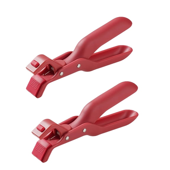Heat-Resistant Silicone Bowl Clip Set 2Pcs Anti-Scald Pot and Plate Grippers,Multi-Purpose Kitchen Grabbers for Hot Dishes and Fryer Pans,kitchen accessories,bowl clip,Red,2PCS