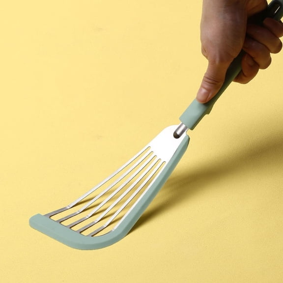 Heat Resistant Silicone Edge Fish Spatula, Nonstick Turner for Flipping Scrapping Cooking Food-Yellow