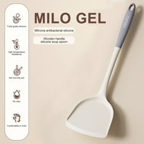 Heat-Resistant Silicone Kitchen Spoons with Wooden Handle | Non-Scratch Cooking & Soup Ladles | Food Grade Safe up to 482°F | 10X33Cm Household Utensil Set