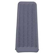 Heat Resistant Silicone Mat Pouch, Portable styling heat mat, Curling Iron pad Cover, Hair Straightener Travel bag Case, for Flat Iron, Hot Waver, Salon Tools Appliances, Light Grey