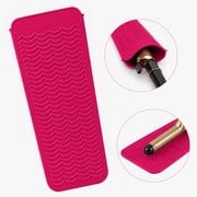 Heat Resistant Silicone Mat Pouch for Flat Iron, Curling Iron,Hot Hair Tools Travel accessory (Pink)