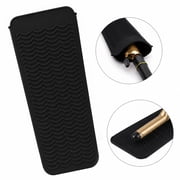 Heat Resistant Silicone Mat Pouch for Flat Iron Storage, Curling Iron,Hair Straightener,Hair Curling Wands,Hot Hair Tools travel accessory (Black)