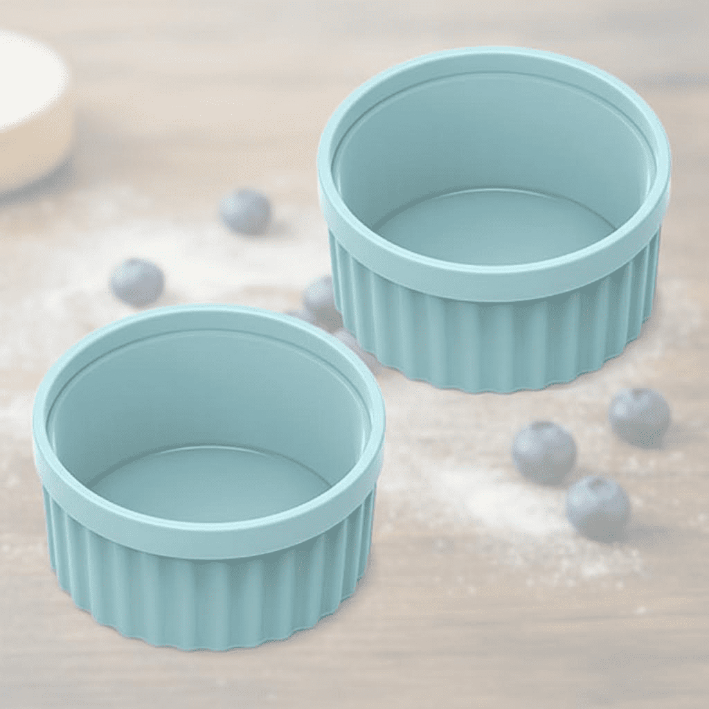 Heat-Resistant Silicone Ramekins Set of 2, 8 oz 4-Inch Baking Cups for ...