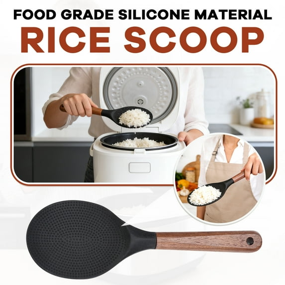 Heat Resistant Silicone Rice Spatula with Ergonomic Wood Handle 2026 ...