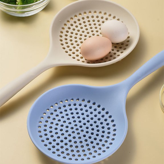 Heat Resistant Silicone Skimmer Spoon,Colander: Great For Cooking And Straining! White YIWEI