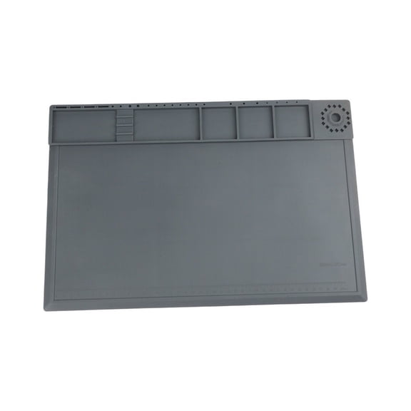 Heat Resistant Silicone Soldering Mat, Anti-Static Repair Pad For Electronics, 46X31cm Work Station Desk Protector For Phone Watch Computer DIY Welding Brazing Tasks, Gray