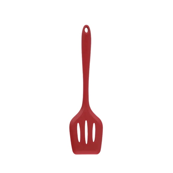 Heat-Resistant Silicone Spatula With Leak-Proof Edge For Non-Stick Pans And Stir Frying Featuring Ergonomic Handle And Hanging Loop For Kitchen Organization