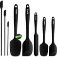 thumbnail image 1 of Heat Resistant Silicone Spatula Set of 8 - Seamless One-Pieces Design, Non-Stick Rubber Spatulas & Mini Kitchen Scraper Flexible for Non-stick Cookware - Easy Baking, Cooking, Scraping & Mixing, 1 of 4