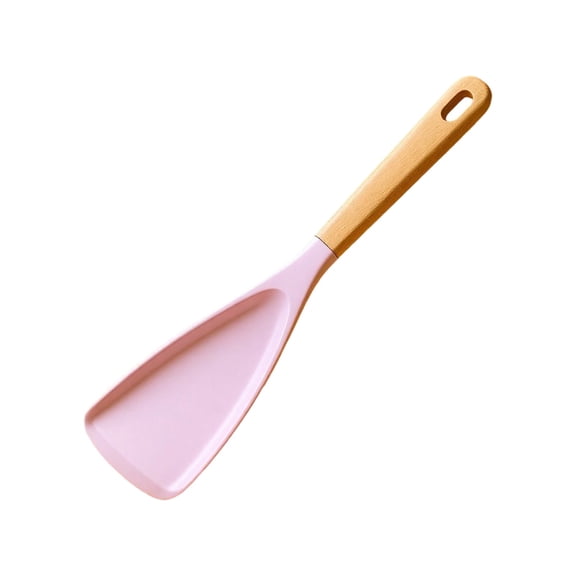 Heat Resistant Silicone Spatula Wooden Handle Kitchen Turner Non-Stick Cookware Baking Tool Culinary Gadgets Pink