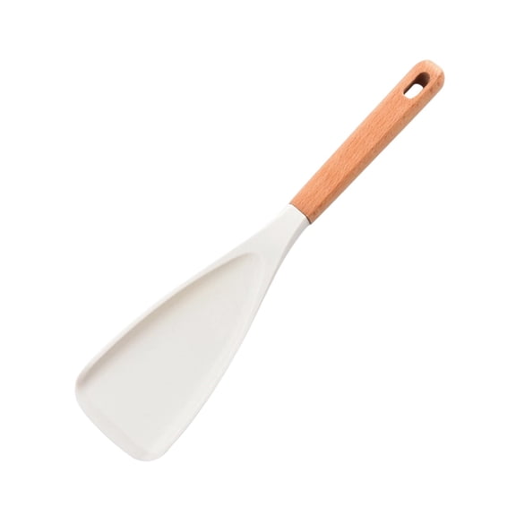 Heat Resistant Silicone Spatula Wooden Handle Kitchen Turner Non-Stick Cookware Baking Tool Culinary Gadgets White