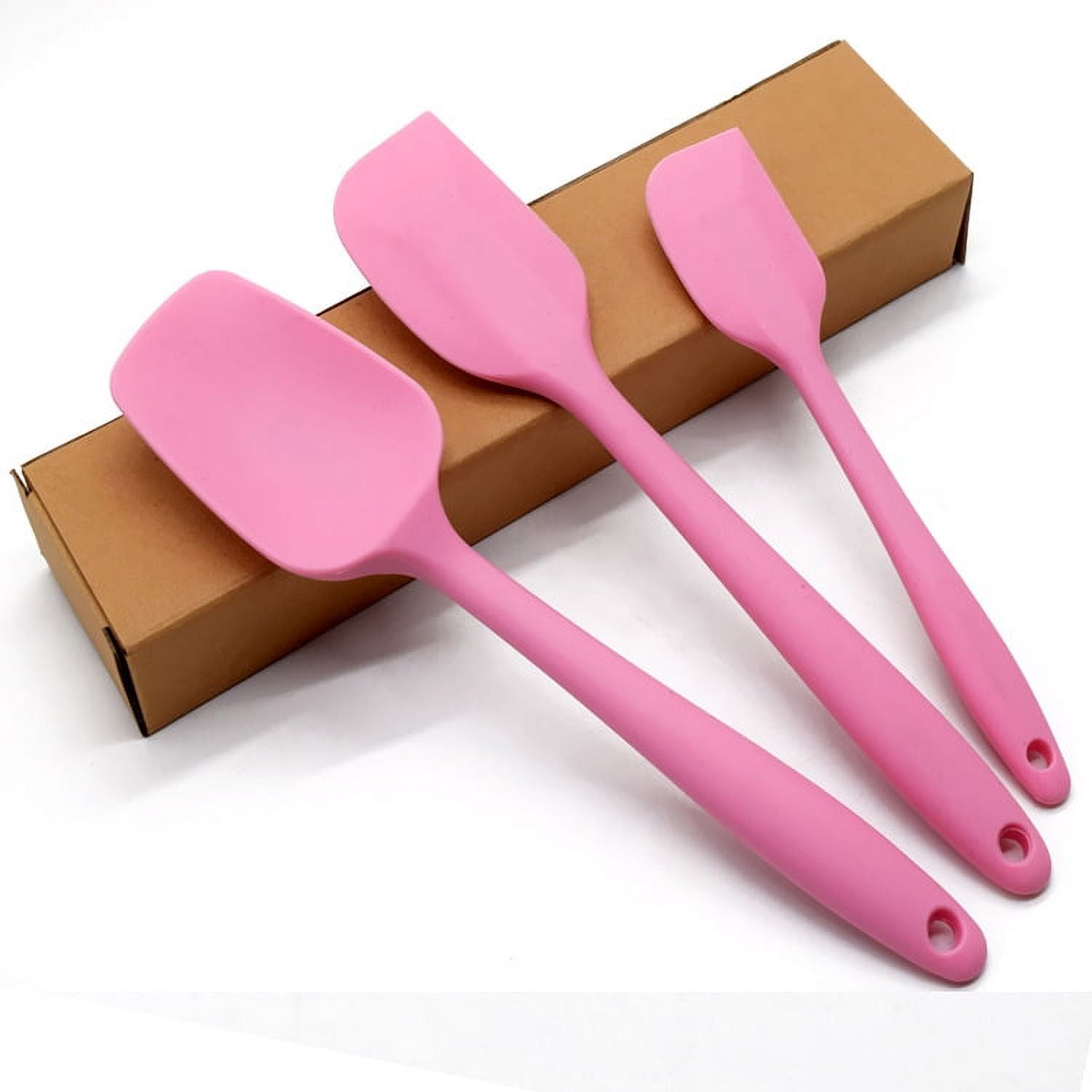 Restaurantware 10.6 inch x 2.2 inch Silicone Spatula, 1 Flat Flexible Spatula - Dishwasher-Safe, withstands Heat Up to 570F, Purple Silicone Mixing
