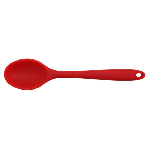Heat Resistant Silicone Spoon, 10.6in Solid Kitchen Cooking Spoon, Nonstick Food Grade Large Soup Rubber Utensil for Mixing, Serving, Stirring, Basting, for Pot Cookware