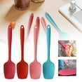 thumbnail image 1 of Heat Resistant Silicone Spoon Spatula, 600°F High Temp Flexible Cooking Spoons Kitchen Rubber Spoonula Scratch-Proof for Mixing Stirring Scraping Serving Non-Stick Cookware (4 Pcs) 1.77x8.26", 1 of 8