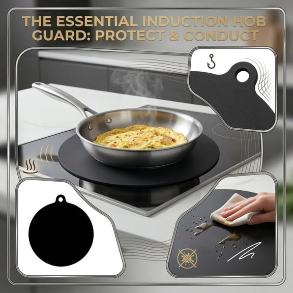 Heat Resistant Silicone Stove Cover Mat | Round Small Induction Cooktop Protector for Glass Top Electric Stove Protect Countertops from Scratches and Oil Spills
