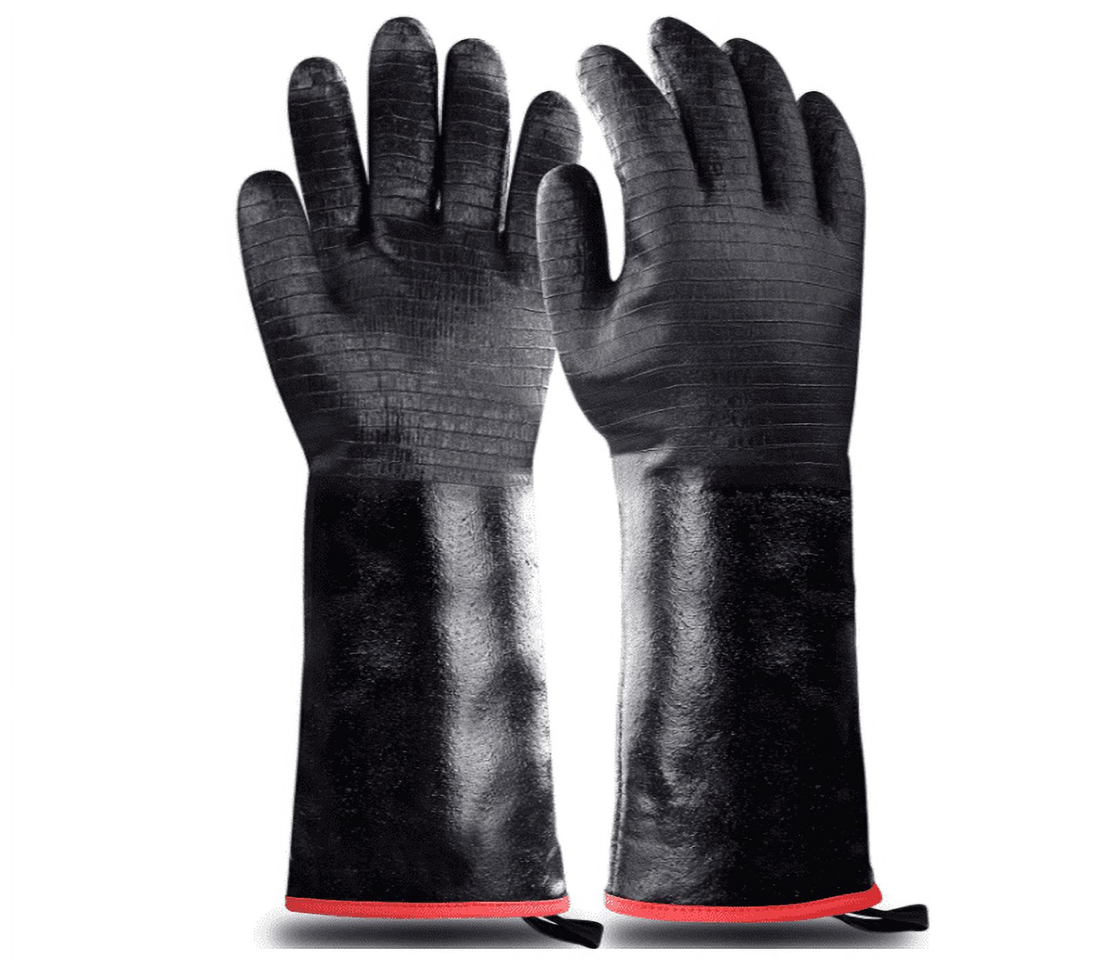 Heat Resistant-Smoker BBQ Gloves 14 Inches,932℉, Grill, Cooking Barbecue Gloves, to Handling Heat Food Right on Your Fryer,Grill,Oven. Waterproof, Fireproof, Oil Resistant Neoprene Coating - image 1 of 7