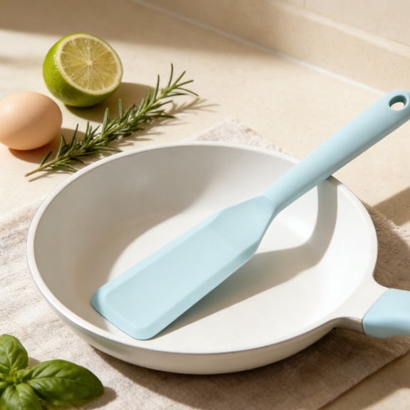 Heat Resistant Spatula Flexible Silicone Turner with Ergonomic Handle Non-Stick Kitchen Utensil for Flipping Eggs Pancakes Cooking Baking Daily Kitchen Use
