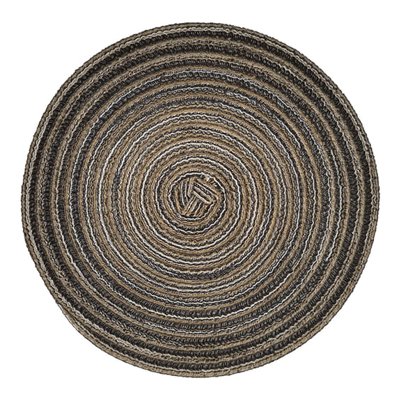 Heat Resistant Table Placemat, Round Cotton Linen Table Mat with Non Slip Surface for Hot Dishes, Pots, Bowls and Dining Table Protection, 1 Pack