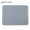 thumbnail image 1 of Heat Resistant Wave Draining Pad Dish Holder Placemat Heat Insulation Pad Silicone Drying Mat Table Mat LIGHT GRAY, 1 of 8