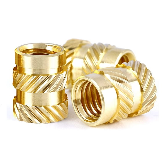 3D Printing Brass Nuts, Knurled Insert Nuts, Female Threaded Inserts for Seamless Fixtures, Corrosion Resistance, Thermal Conductivity, Easy to Install, High Hardness and