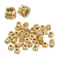 thumbnail image 1 of Heat Set Threaded Inserts, 128 Pcs M1.4 x 2.5mm L x 2.3mm OD Pure Brass Metric Knurled Nuts Female Threaded Inserts Embedment Nut for 3D Printing Components and Plastic Materials, 1 of 7