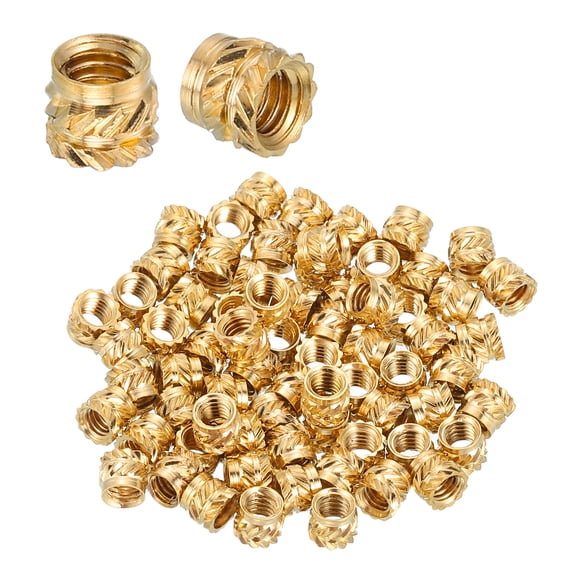 Heat Set Threaded Inserts, 48 Pcs M2.5 x 3mm L x 4mm OD Pure Brass Metric Knurled Nuts Female Threaded Inserts Embedment Nut for 3D Printing Components and Plastic Materials