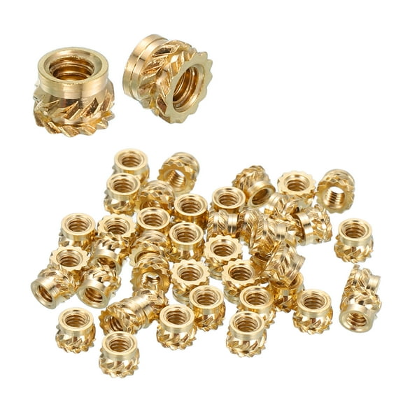 Heat Set Threaded Inserts, 48 Pcs M2 x 2.5mm L x 3.5mm OD Pure Brass Metric Knurled Nuts Female Threaded Inserts Embedment Nut for 3D Printing Components and Plastic Materials