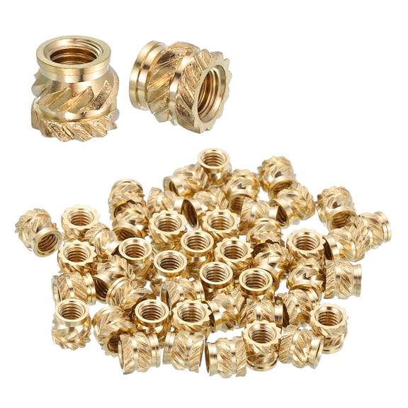 Heat Set Threaded Inserts, 48 Pcs M3 x 4.5mm L x 5mm OD Pure Brass Metric Knurled Nuts Female Threaded Inserts Embedment Nut for 3D Printing Components and Plastic Materials