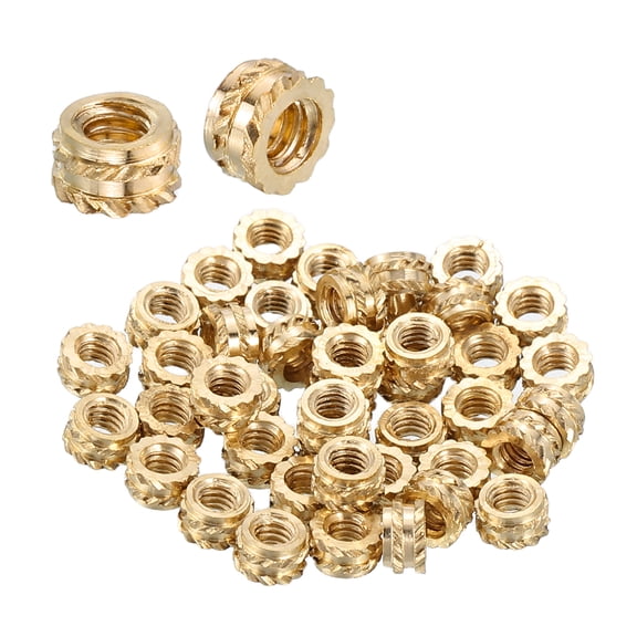 Heat Set Threaded Inserts, 68 Pcs M1 x 1.5mm L x 2mm OD Pure Brass Metric Knurled Nuts Female Threaded Inserts Embedment Nut for 3D Printing Components and Plastic Materials