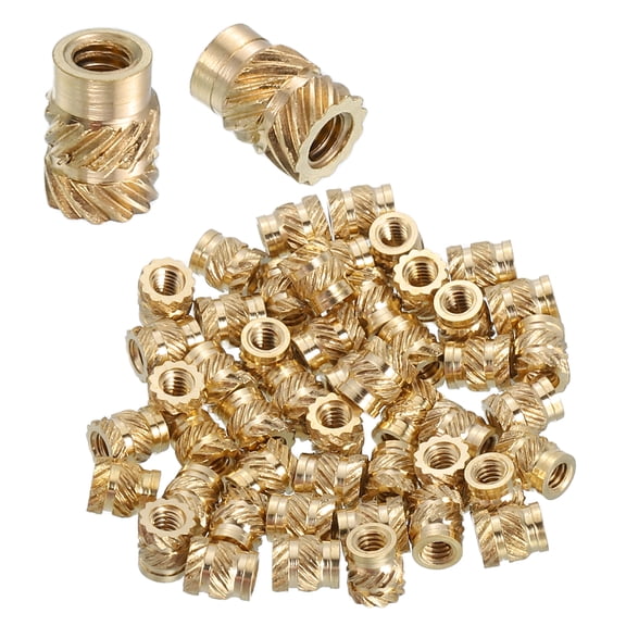 Heat Set Threaded Inserts, 88 Pcs M2 x 5mm L x 3.5mm OD Pure Brass Metric Knurled Nuts Female Threaded Inserts Embedment Nut for 3D Printing Components and Plastic Materials