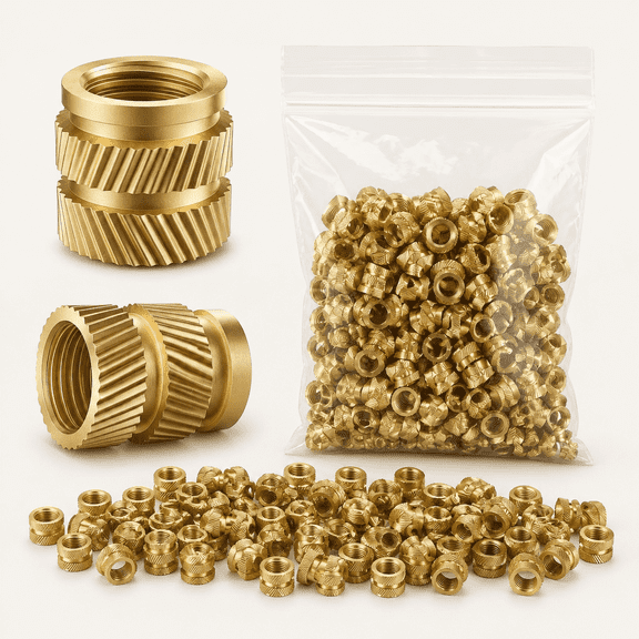 Heat-Set Threaded Inserts, M3 Heat Set Insert for 3D Printing Components and Plastic Parts - Brass Metric Knurled Nuts (100 Pieces)
