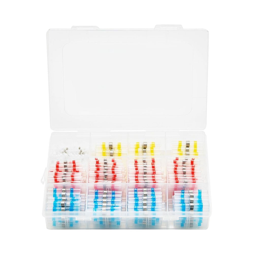 Heat Shrink Butt Connectors, 330PCS, Waterproof Solder Seal Wire Connectors Kit, Electrical Terminals Insulated Solderless Wiring, 4 Colors 4 Sizes 26-10 AWG, for Industrial Marine Automotive