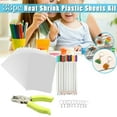 thumbnail image 1 of Heat Shrink Plastic Sheets Kit Hole Punch Keychains DIY Shrinky Paper Set, 1 of 9