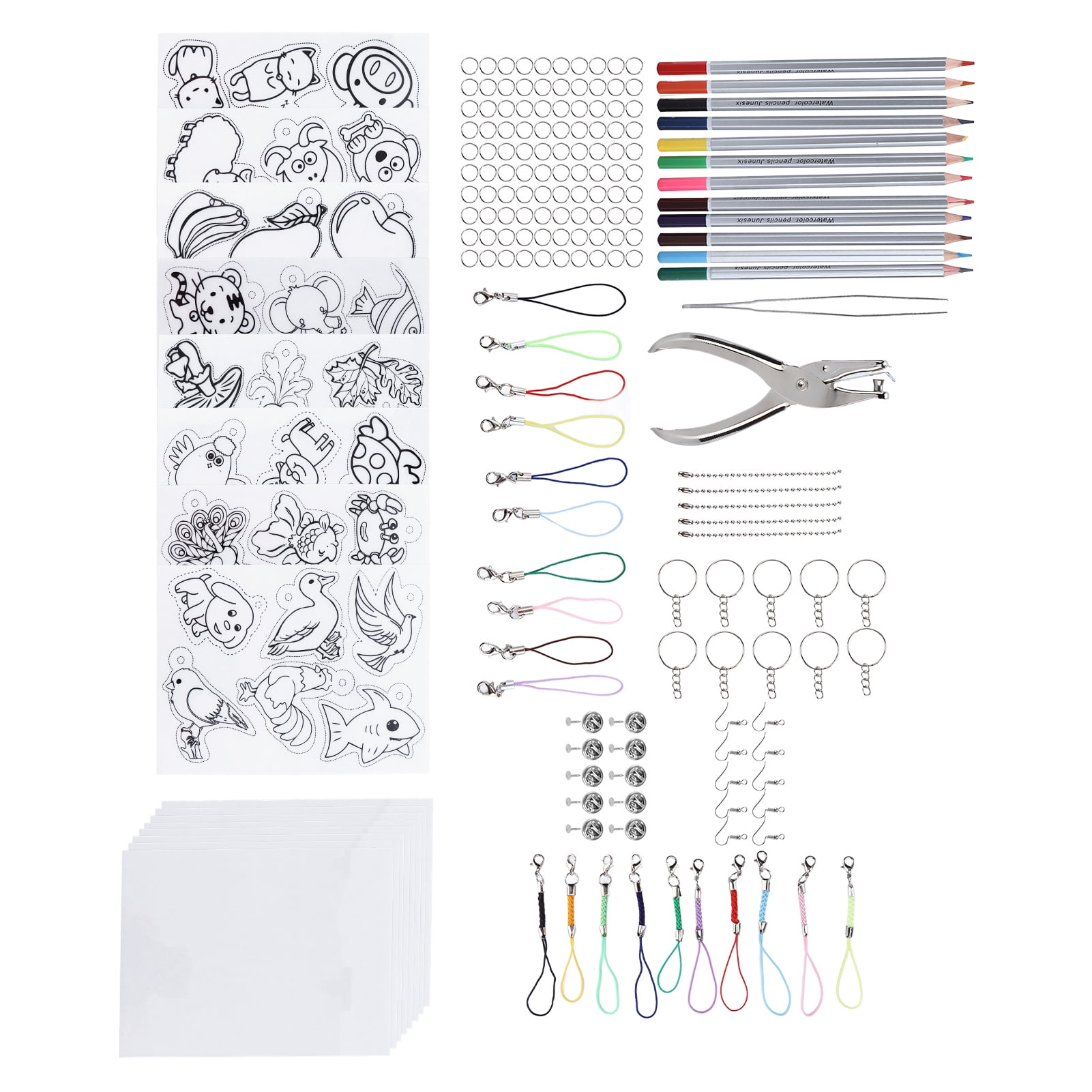 Set Of 84 Keychain Making Diy Crafts Diy Keychains Materials Kits Beads Kits