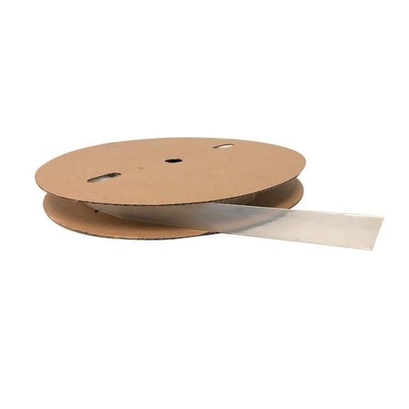 Heat Shrink Tubing - 1/2” Inch - 200' Ft Long, Clear Polyolefin - 2:1 Industrial Shrink Tube & Cable Sleeve for Electrical Wire Insulation - Rated for 600 V