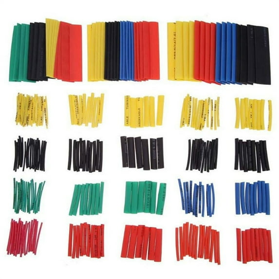 Heat Shrink Tubing, Multicolor Wire Sleeve Wrap Set, 164Pcs Heat Shrink Tubing Kit, 8 Sizes Polyolefin Wire Sleeve, Flame Retardant Insulation Sleeving, by Goohae