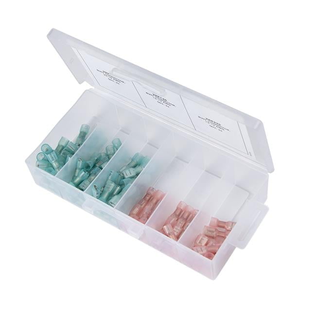 Heat Shrink Universal Speaker Connector Kit for 22-18 & 16-14 AWG Assorted - 90 Piece