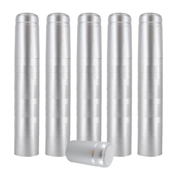 Heat-Shrink Wine Bottle Capsules (Silver, Glossy), 100 Count