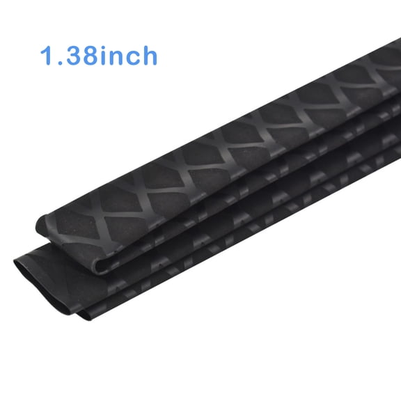 Heat Shrinkable Winding Tube, 62.9" Wrapped with Fishing Handle Cork Rod Handle, Suitable for with Anti-slip and Insulating Functions,Construction DIY Fishing Rod Handle Cork, Black