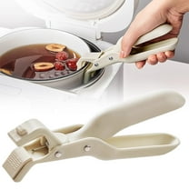 Heat Silicone Pot Handle Holder 3 Pack Anti Scald Clamp For Cooking Detachable Clip For Hot Pots Pans Lids (Beige Green)