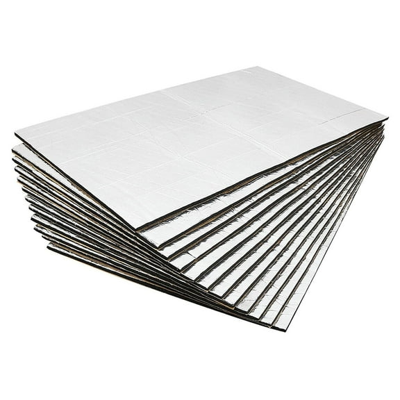 Heat & Sound Insulation Mat , Self-Adhesive Sound Deadener Mat Noise Control Hood Insulation Sound Deadening Dampening Mat for Engine Hood Roof 10 Pieces