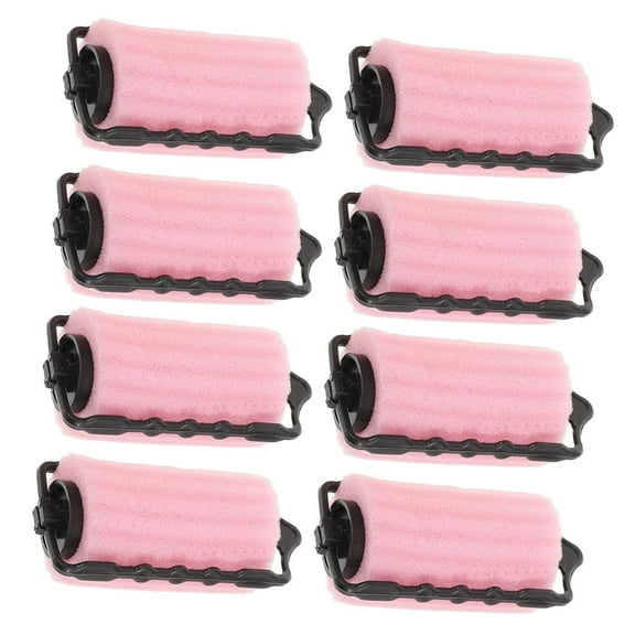 No Heat Sponge Hair Rollers,8 Pcs Soft Foam Hair Curlers,Flexible Wave Rollers Clips,Sleeping Hair Curling Tools,Hairdressing Hair Styling for Girls Women Long Short Hair (Pink)