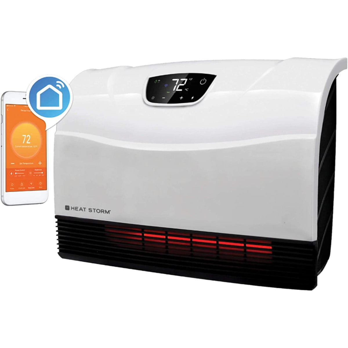 Black Infrared WiFi Enabled Wall Mount Electric Space Heater
