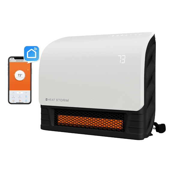 Heat Storm White Sedona 1500W Electric Wifi Enabled Infrared Heater with Fan Option. Brand New.