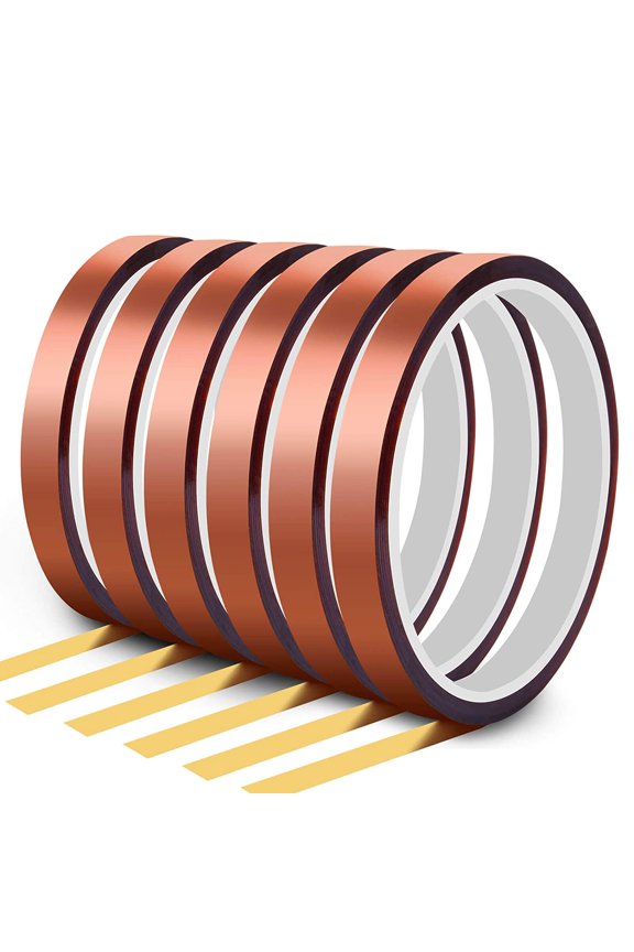 Heat Tape for Heat Press, 6 Packs Heat Transfer Tape Heat Resistant High Temperature Tape for Sublimation on Coffee Mugs, HTV Craft on T-Shirt Fabrics